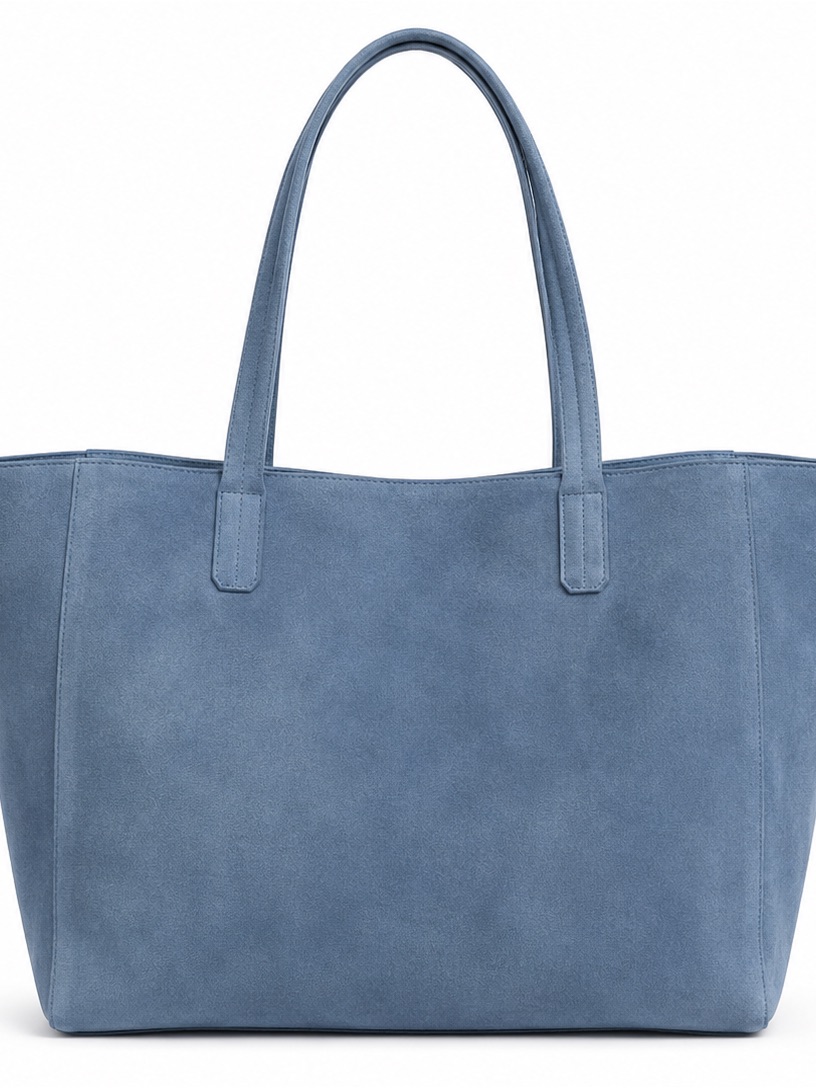 Saks Fifth Avenue Suede Tote In Dusty Blue